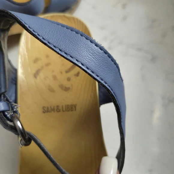 Sam & Libby Blue Tan Bow Sandals - Picture 7 of 8